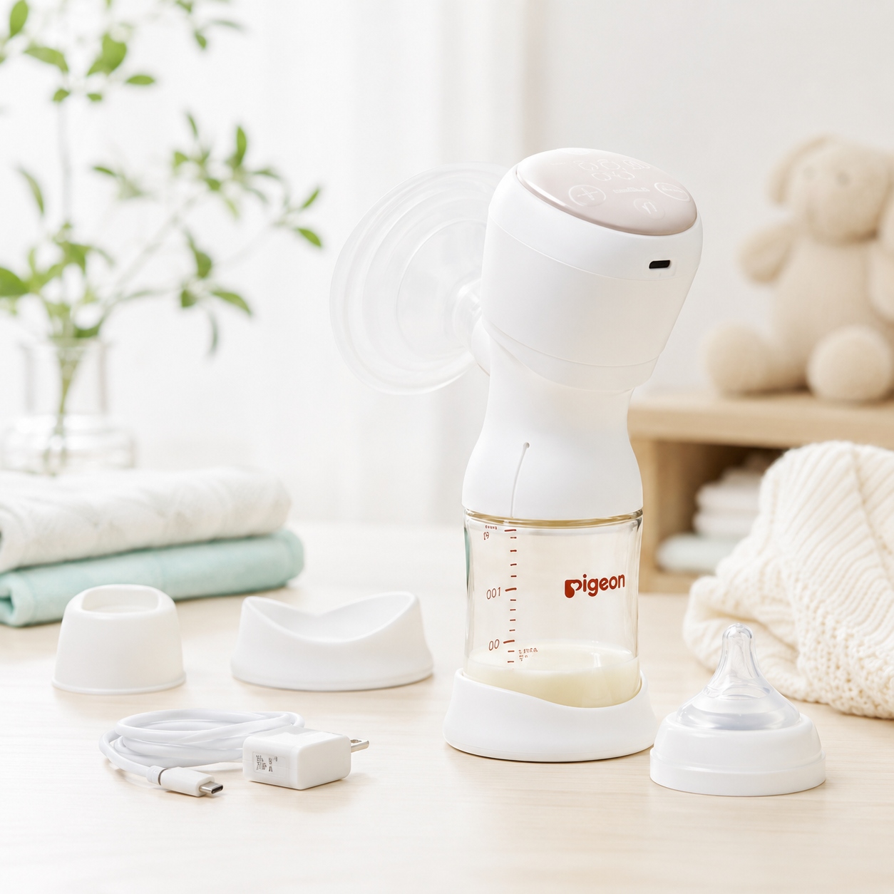 ピジョン 母乳アシスト さく乳器 電動 handy fit+